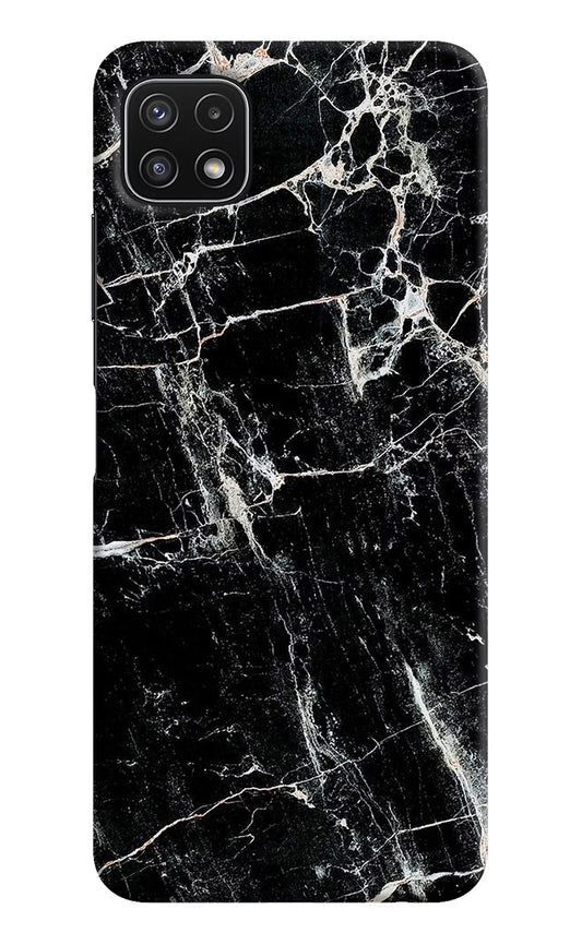 Black Marble Texture Samsung A22 5G Hard Case Back Cover by Casekaro