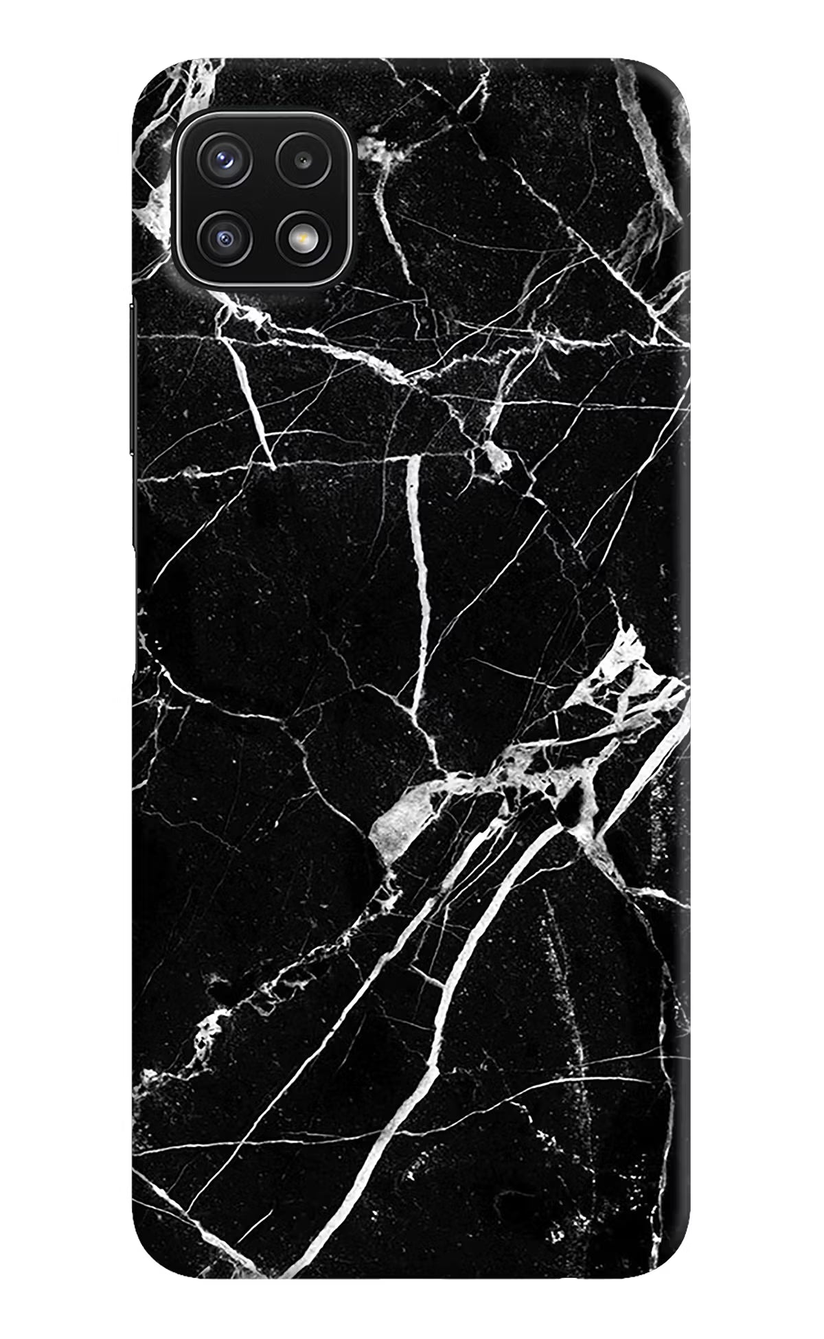 Black Marble Pattern Samsung A22 5G Hard Case Back Cover by Casekaro