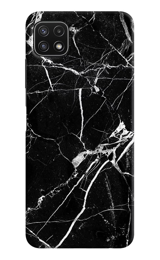 Black Marble Pattern Samsung A22 5G Hard Case Back Cover by Casekaro