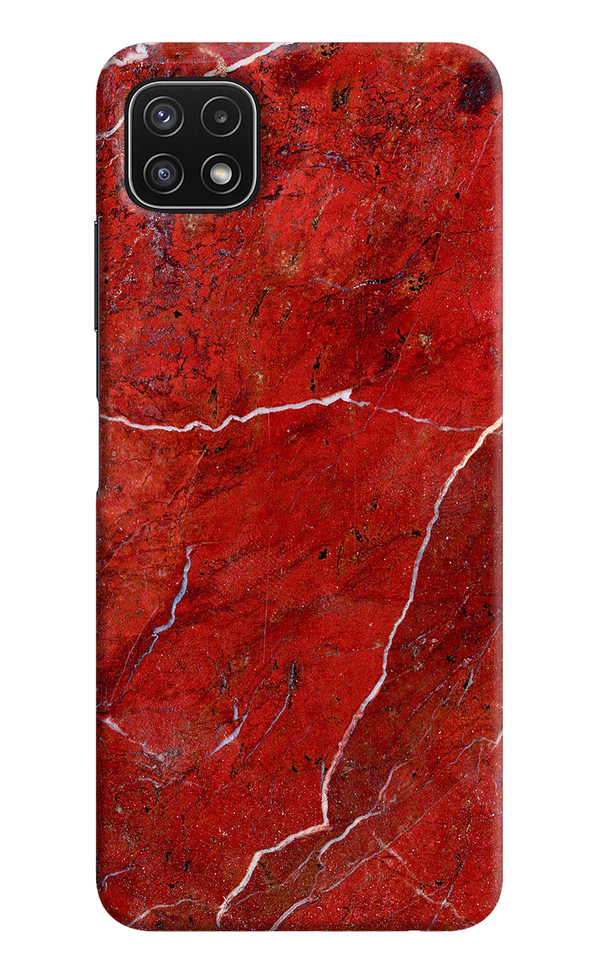 Red Marble Design Samsung A22 5G Hard Case Back Cover by Casekaro