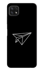 Paper Plane White Samsung A22 5G Hard Case Back Cover by Casekaro