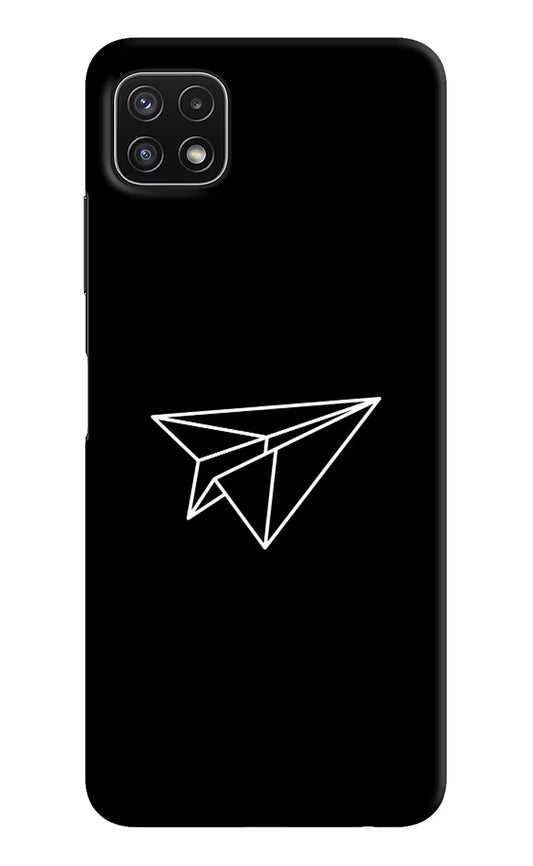 Paper Plane White Samsung A22 5G Hard Case Back Cover by Casekaro