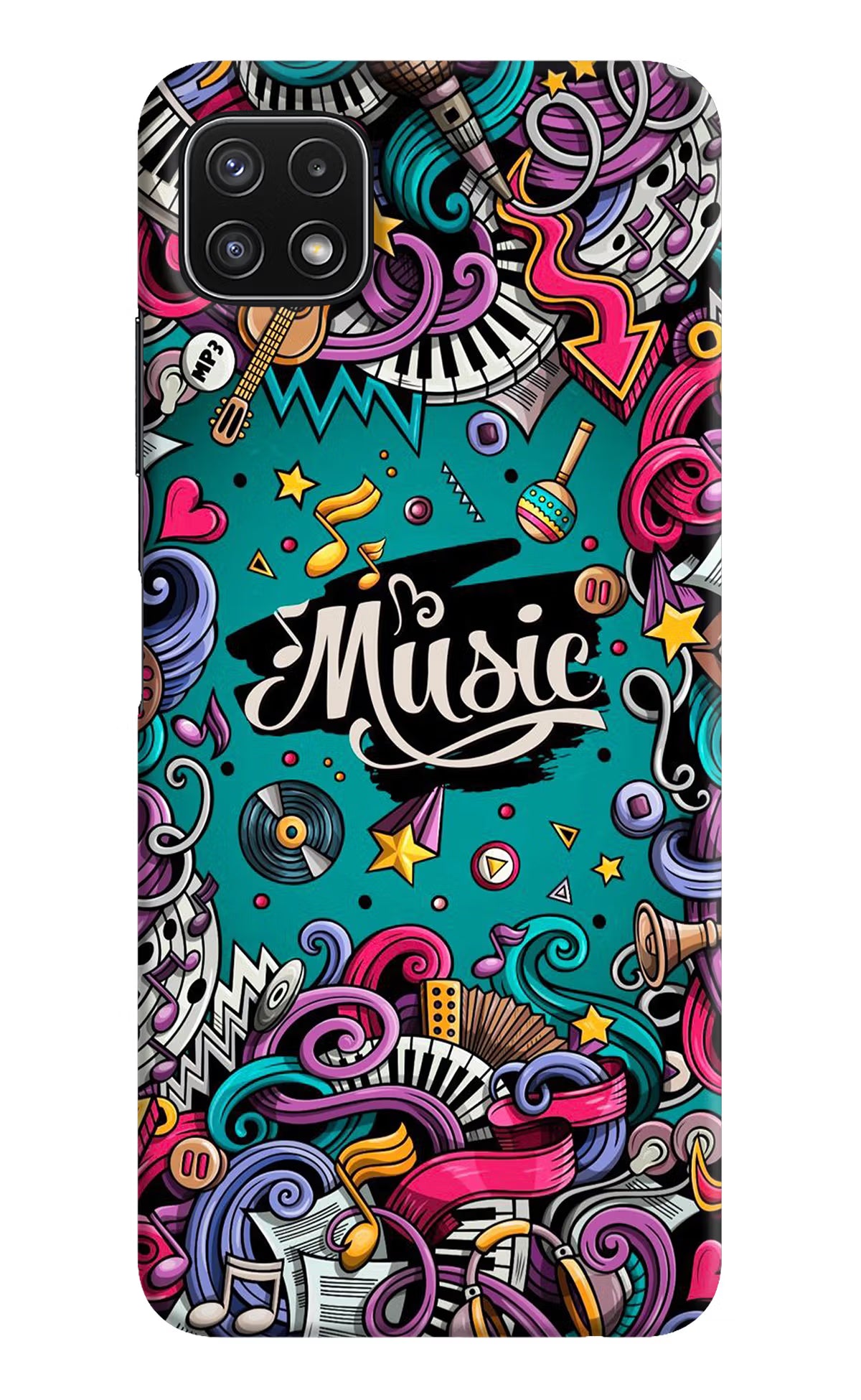 Music Graffiti Samsung A22 5G Hard Case Back Cover by Casekaro