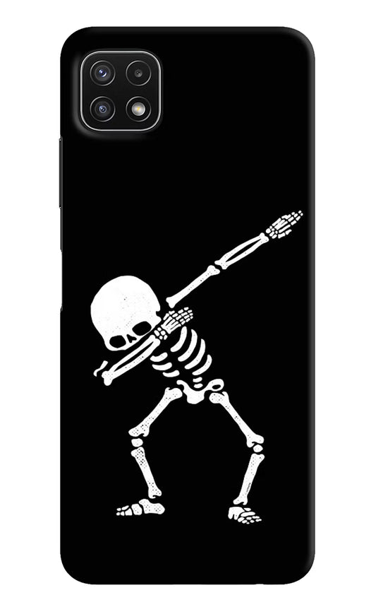 Dabbing Skeleton Art Samsung A22 5G Hard Case Back Cover by Casekaro
