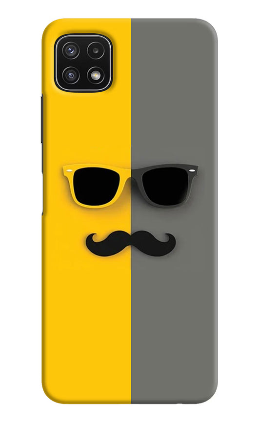 Sunglasses with Mustache Samsung A22 5G Hard Case Back Cover by Casekaro