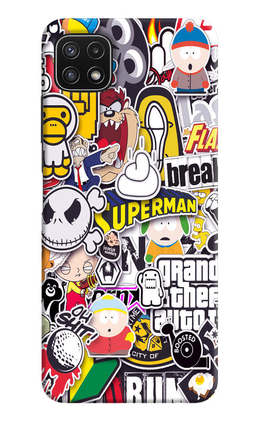 Sticker Bomb Samsung A22 5G Hard Case Back Cover by Casekaro