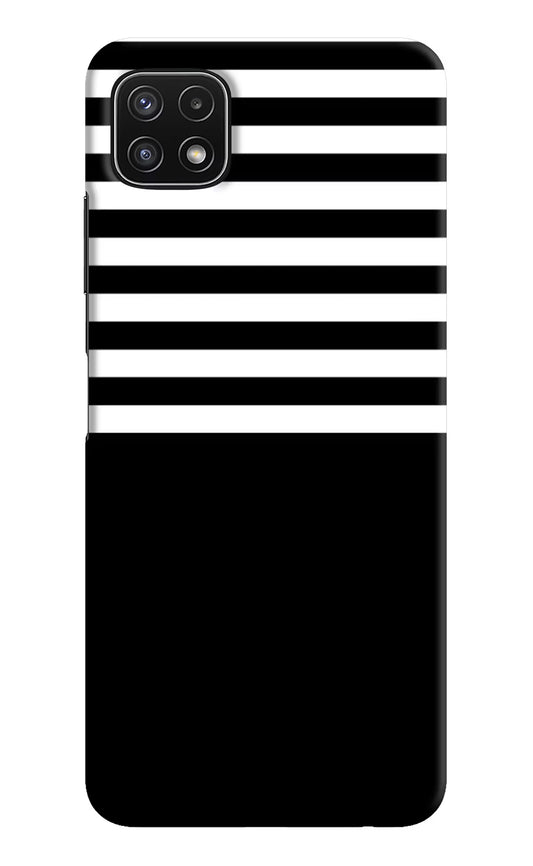 Black and White Print Samsung A22 5G Hard Case Back Cover by Casekaro