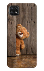 Teddy Wooden Samsung A22 5G Hard Case Back Cover by Casekaro