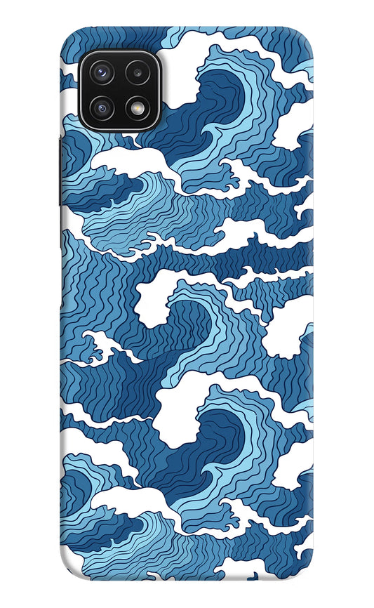 Blue Waves Samsung A22 5G Hard Case Back Cover by Casekaro