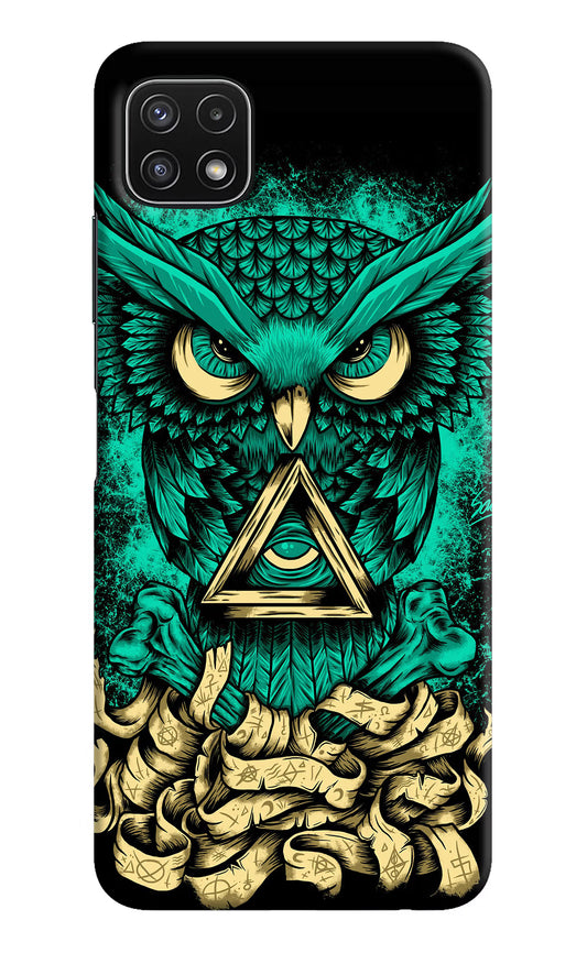 Green Owl Samsung A22 5G Hard Case Back Cover by Casekaro