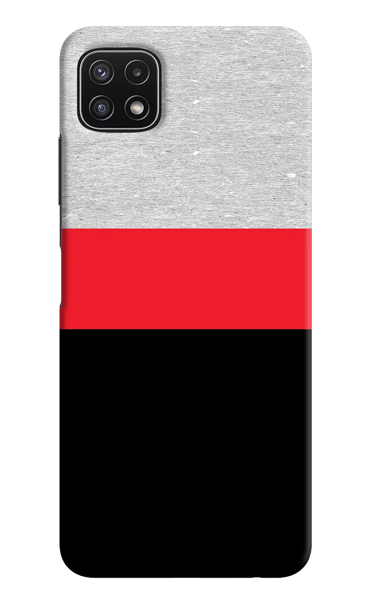 Tri Color Pattern Samsung A22 5G Hard Case Back Cover by Casekaro