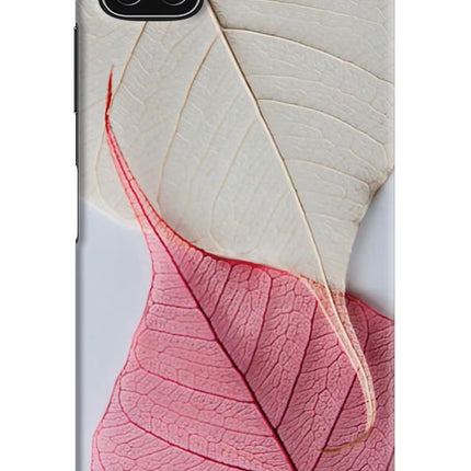 White Pink Leaf Samsung A22 5G Hard Case Back Cover by Casekaro