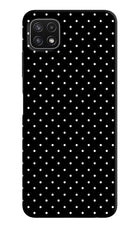 White Dots Samsung A22 5G Hard Case Back Cover by Casekaro