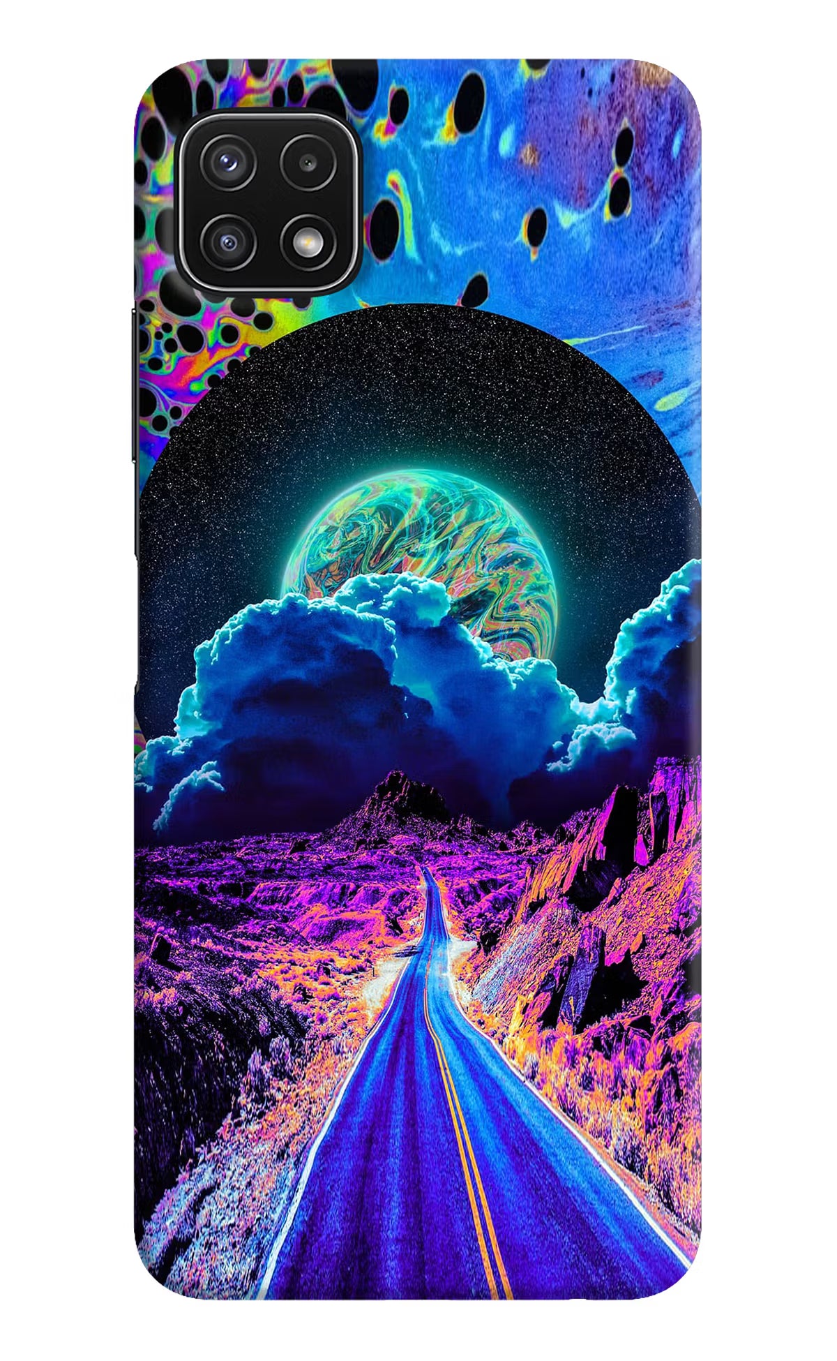 Psychedelic Painting Samsung A22 5G Hard Case Back Cover by Casekaro