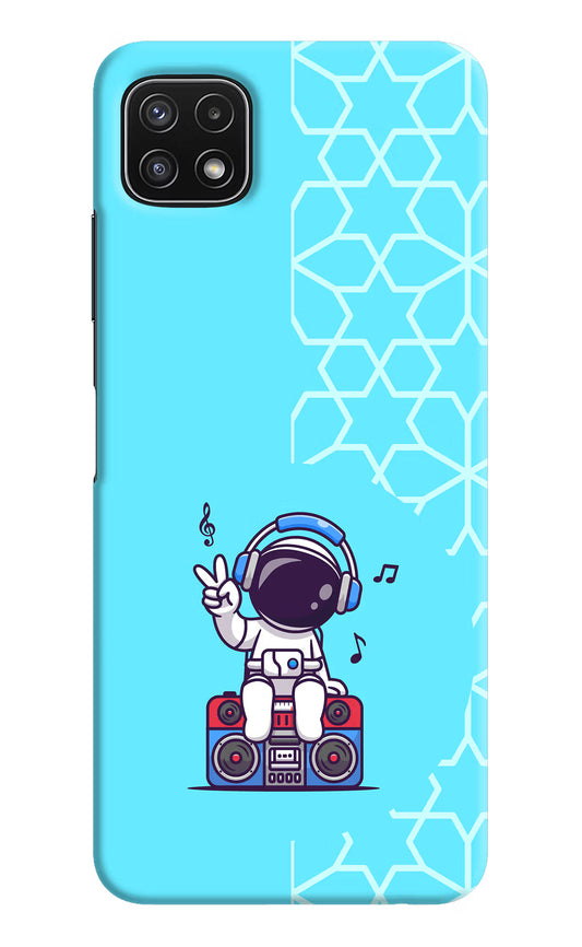 Cute Astronaut Chilling Samsung A22 5G Hard Case Back Cover by Casekaro