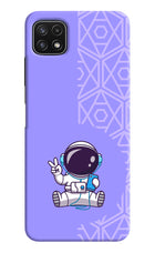 Cute Astronaut Chilling Samsung A22 5G Hard Case Back Cover by Casekaro