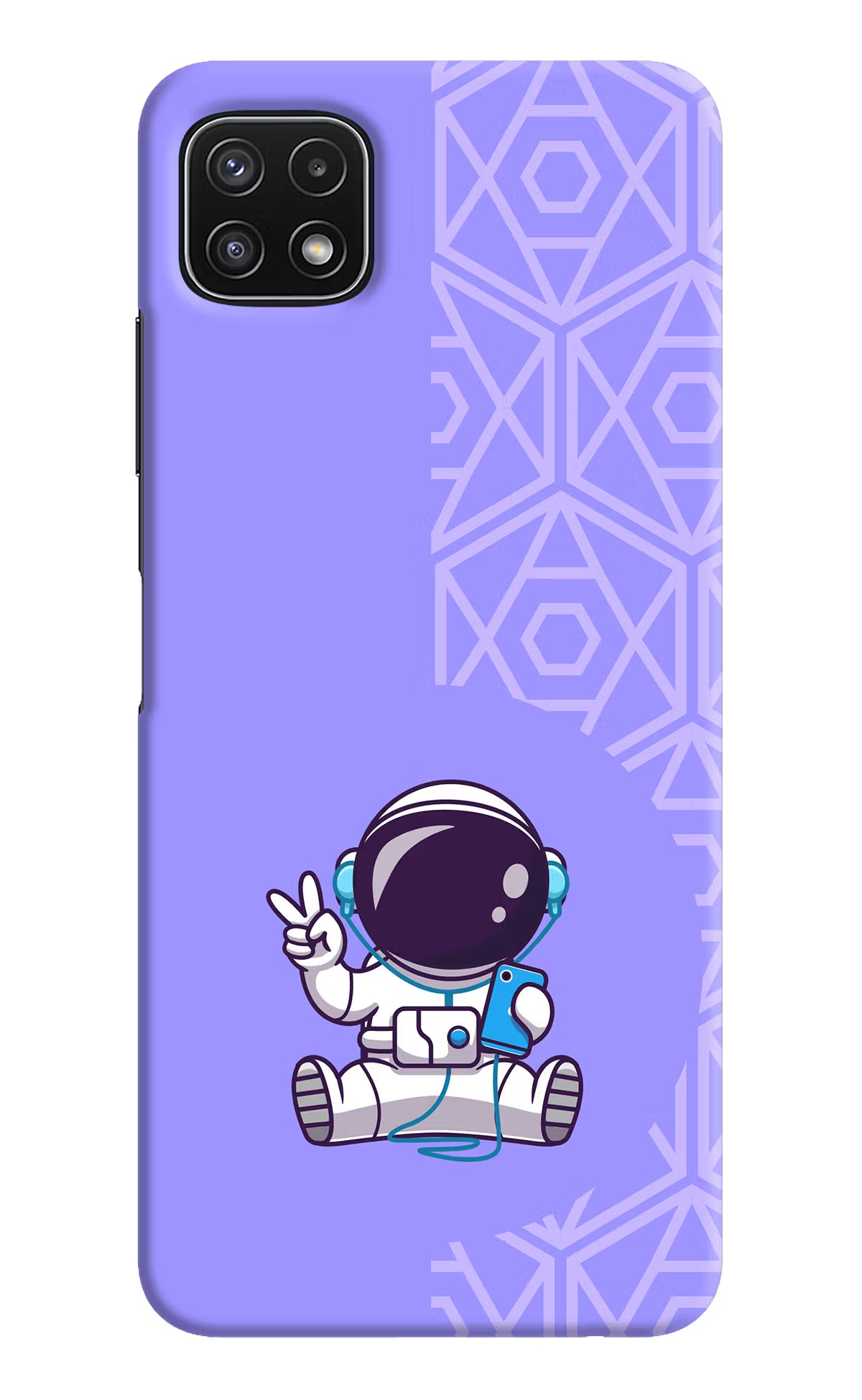 Cute Astronaut Chilling Samsung A22 5G Hard Case Back Cover by Casekaro