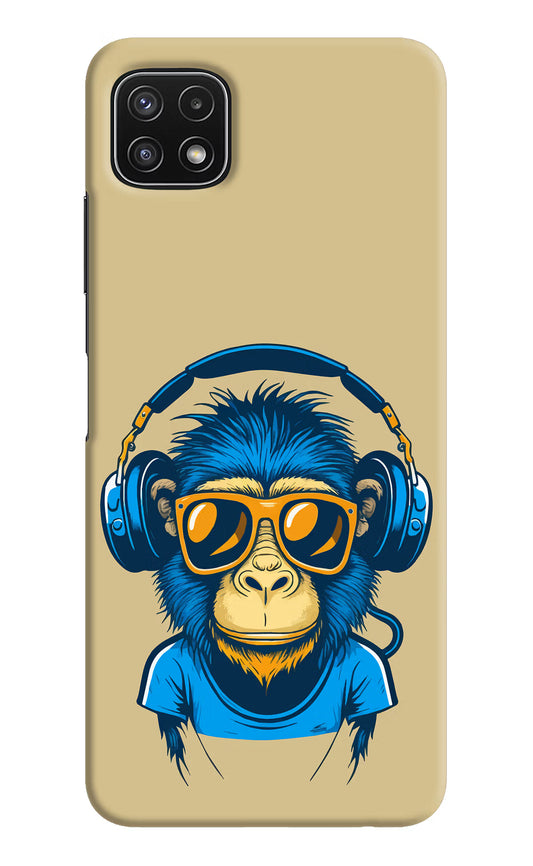 Monkey Headphone Samsung A22 5G Hard Case Back Cover by Casekaro