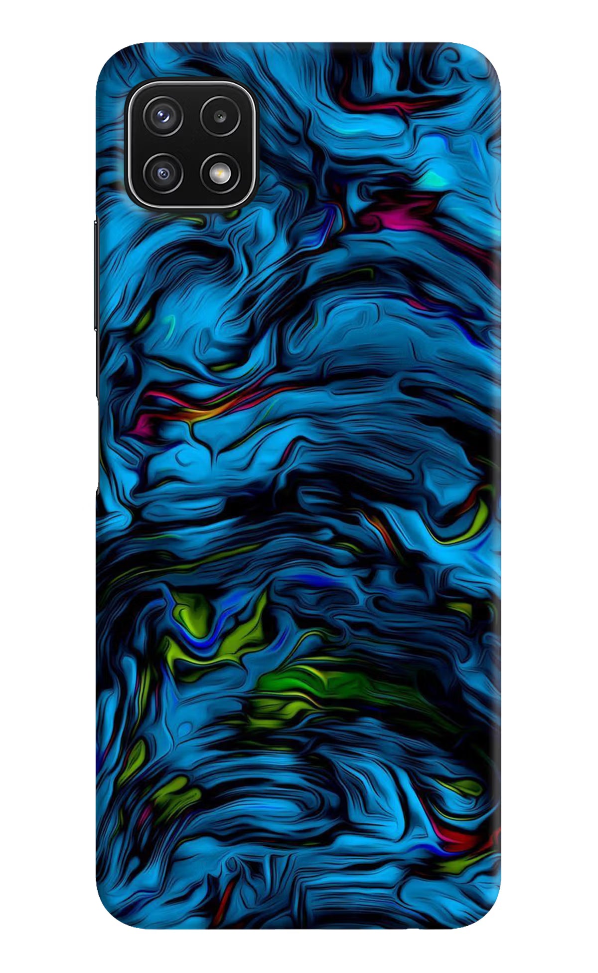 Dark Blue Abstract Samsung A22 5G Hard Case Back Cover by Casekaro