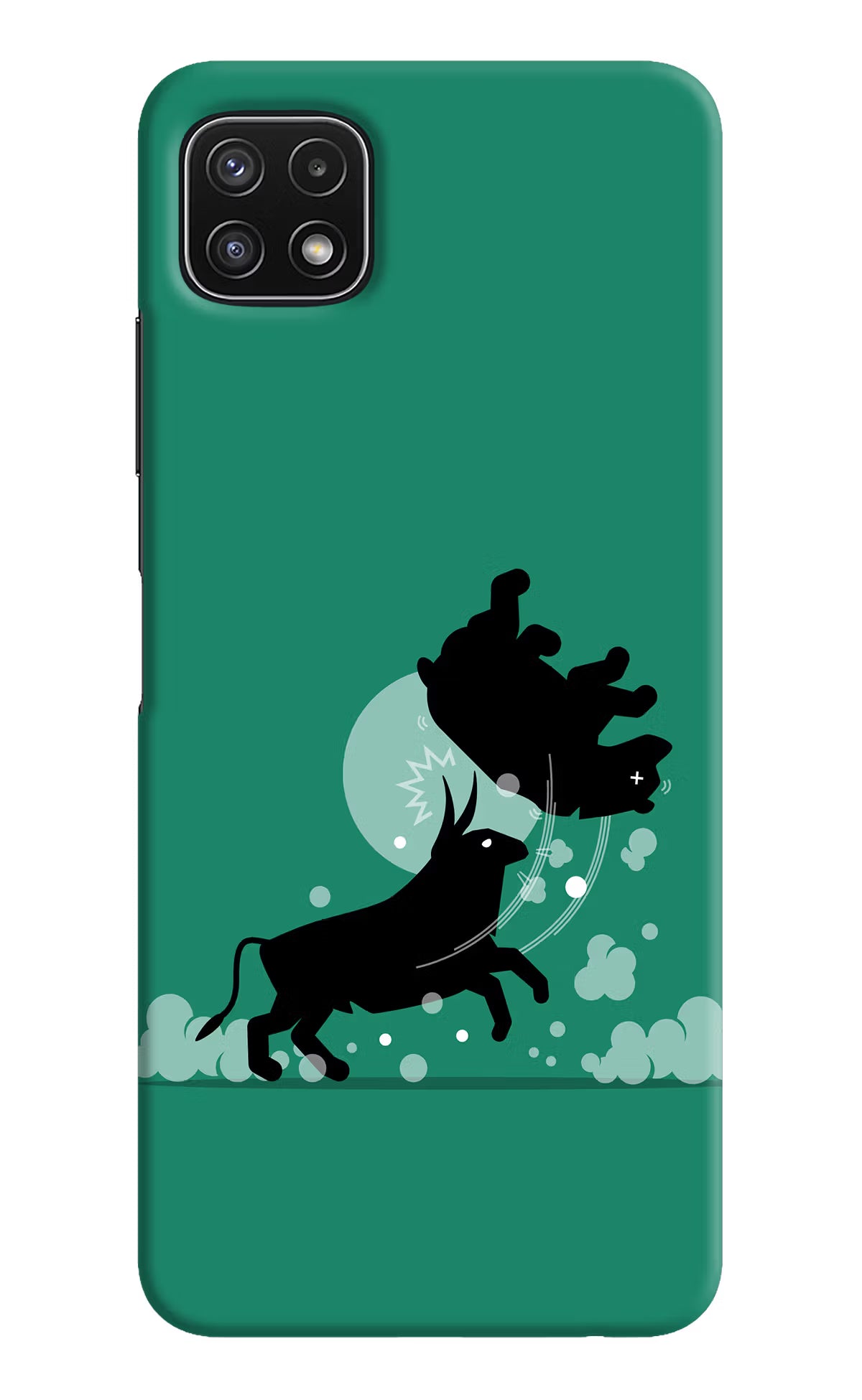 Bull Conqueror Samsung A22 5G Hard Case Back Cover by Casekaro
