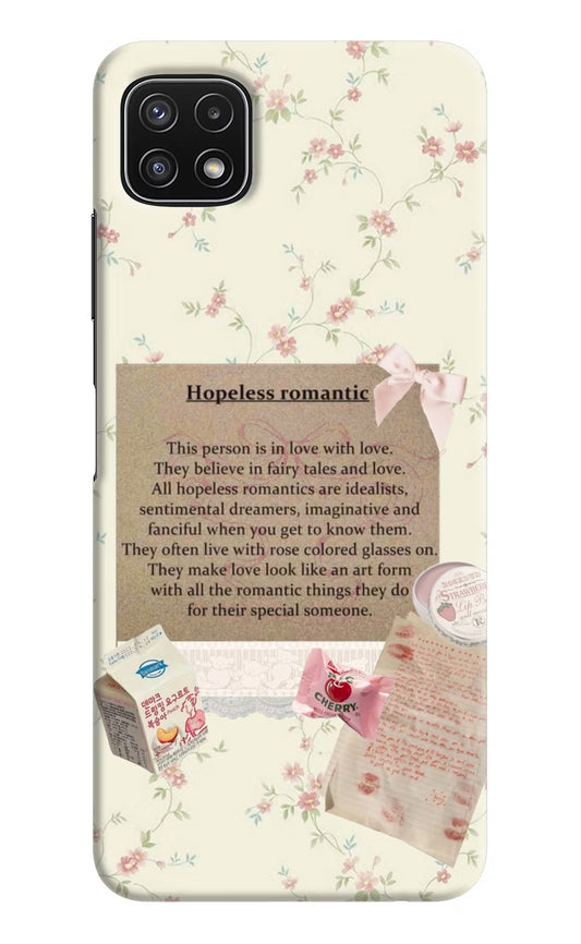 Hopeless Romantic Samsung A22 5G Hard Case Back Cover by Casekaro