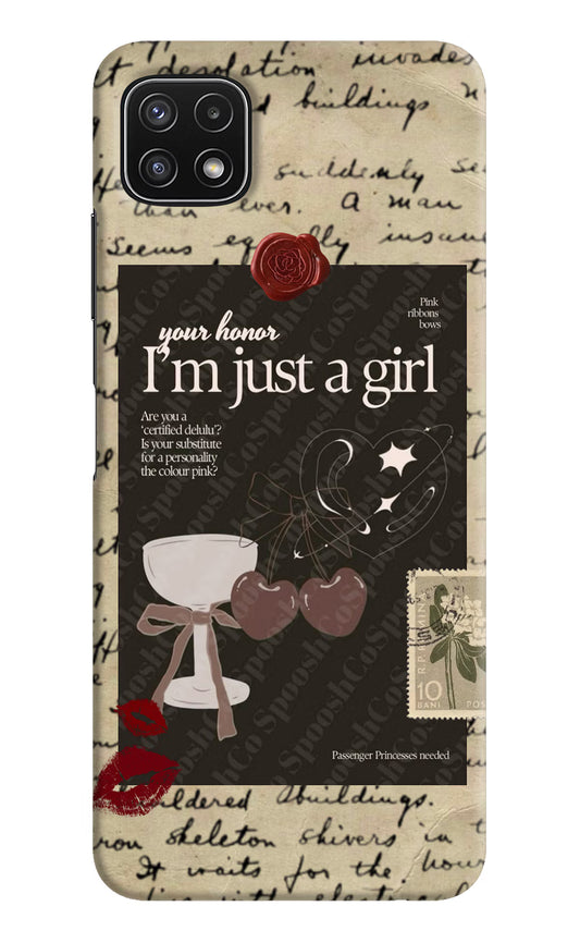 I am just a girl Samsung A22 5G Hard Case Back Cover by Casekaro
