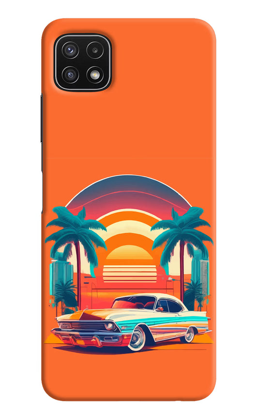 Palm Drive 80s Samsung A22 5G Hard Case Back Cover by Casekaro