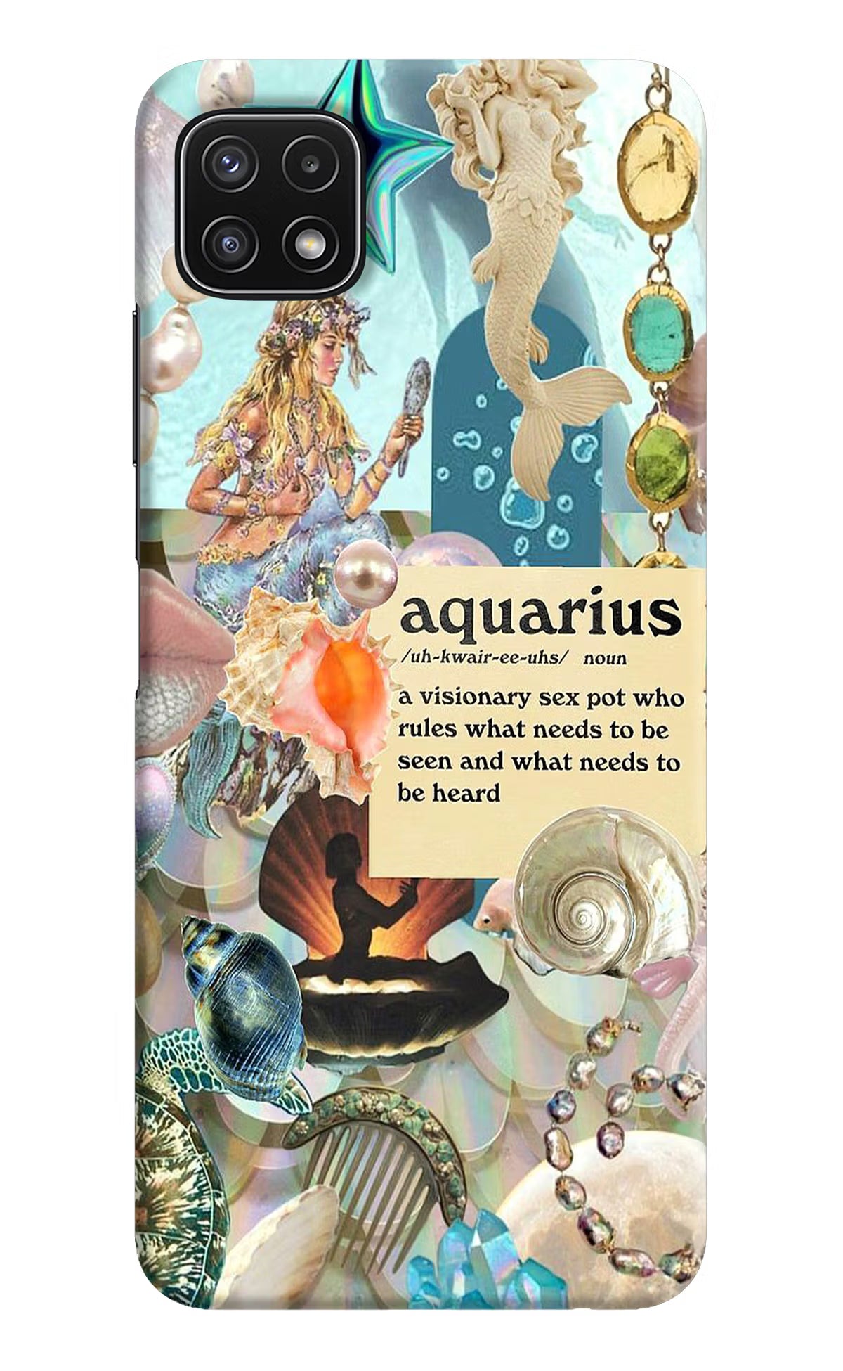 Aquarius Zodiac Samsung A22 5G Hard Case Back Cover by Casekaro