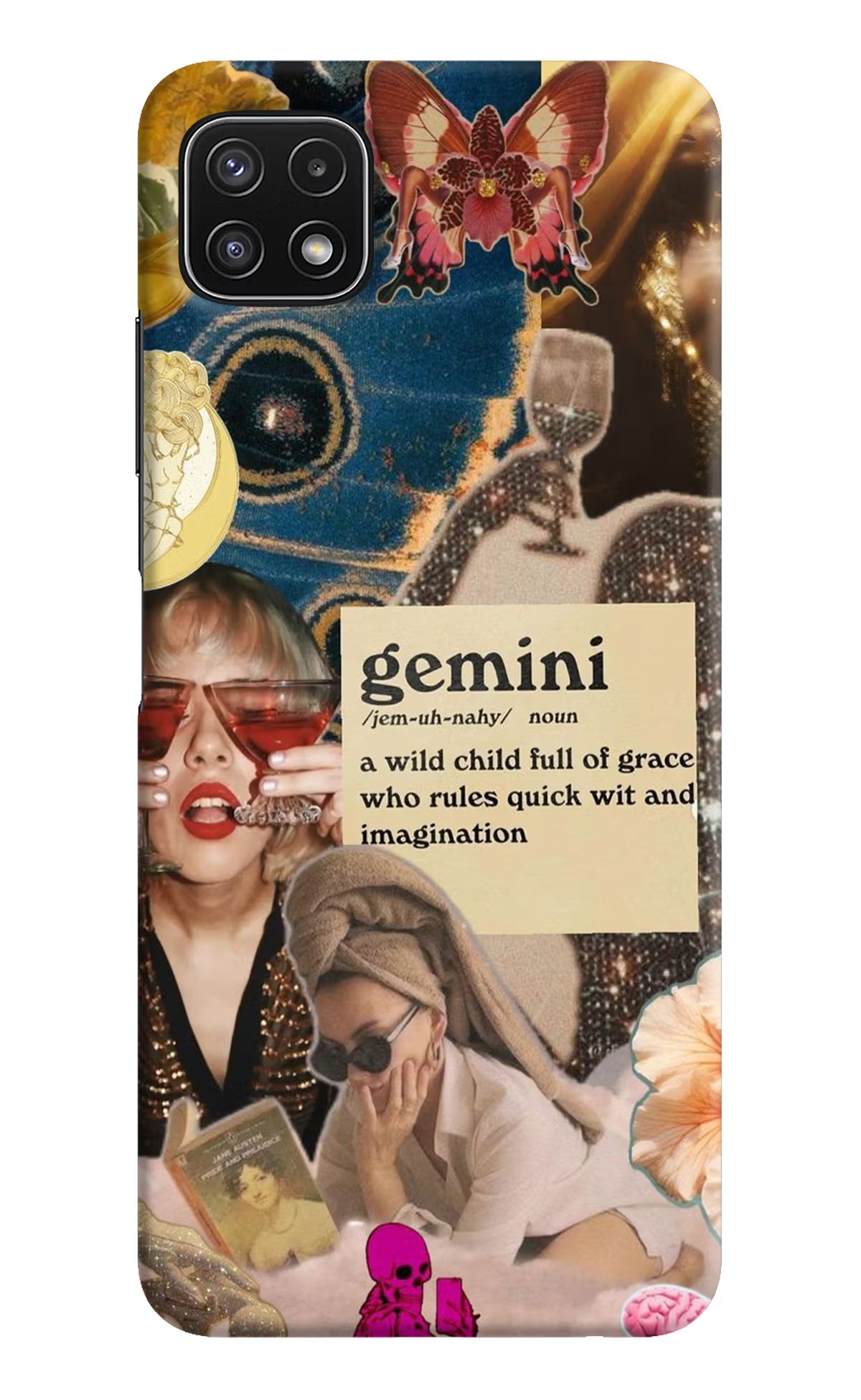 Gemini Zodiac Samsung A22 5G Hard Case Back Cover by Casekaro