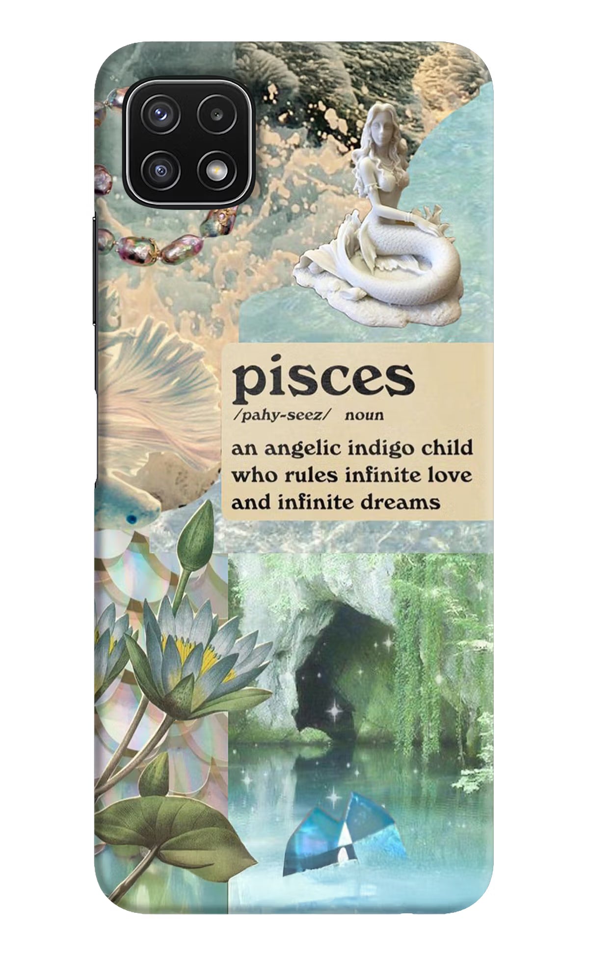 Pisces Zodiac Samsung A22 5G Hard Case Back Cover by Casekaro