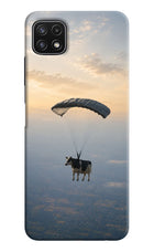 Skydiving Cow Samsung A22 5G Hard Case Back Cover by Casekaro