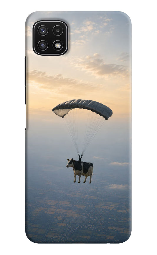 Skydiving Cow Samsung A22 5G Hard Case Back Cover by Casekaro