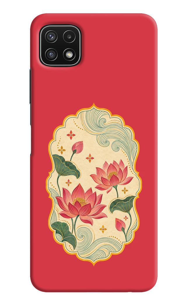 Pink Lotus Samsung A22 5G Hard Case Back Cover by Casekaro