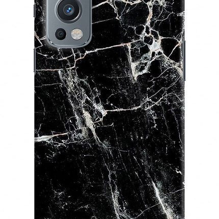 Black Marble Texture OnePlus Nord 2 5G Hard Case Back Cover by Casekaro