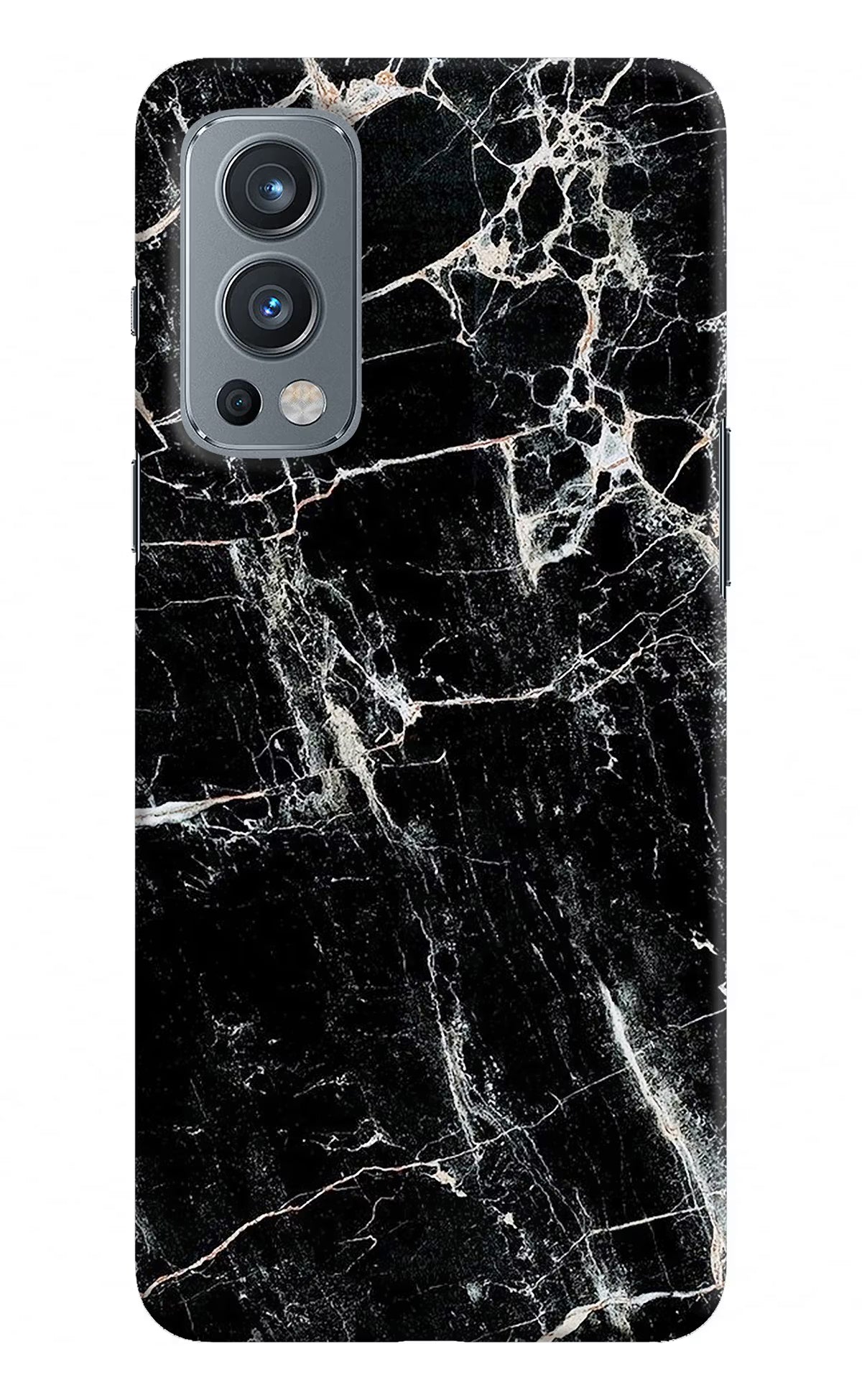 Black Marble Texture OnePlus Nord 2 5G Hard Case Back Cover by Casekaro