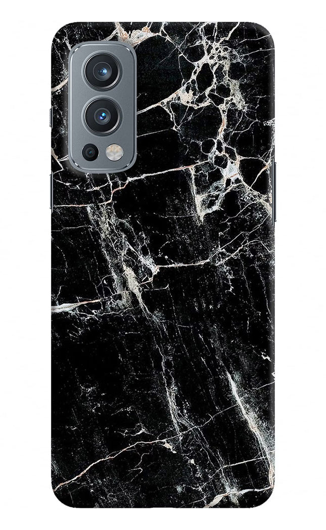 Black Marble Texture OnePlus Nord 2 5G Hard Case Back Cover by Casekaro