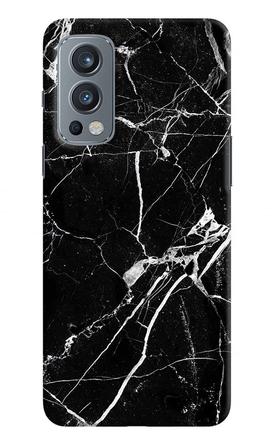 Black Marble Pattern OnePlus Nord 2 5G Hard Case Back Cover by Casekaro