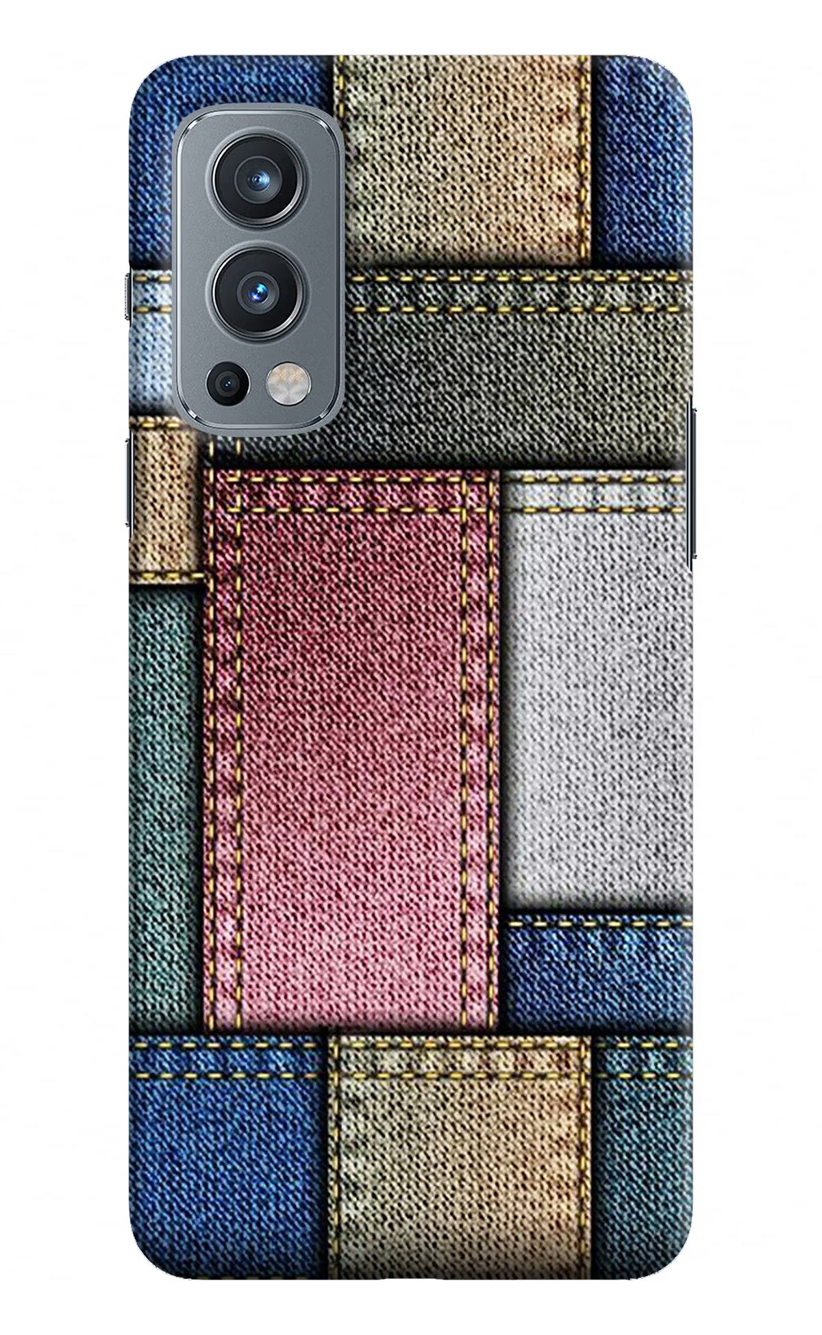 Multicolor Jeans OnePlus Nord 2 5G Hard Case Back Cover by Casekaro
