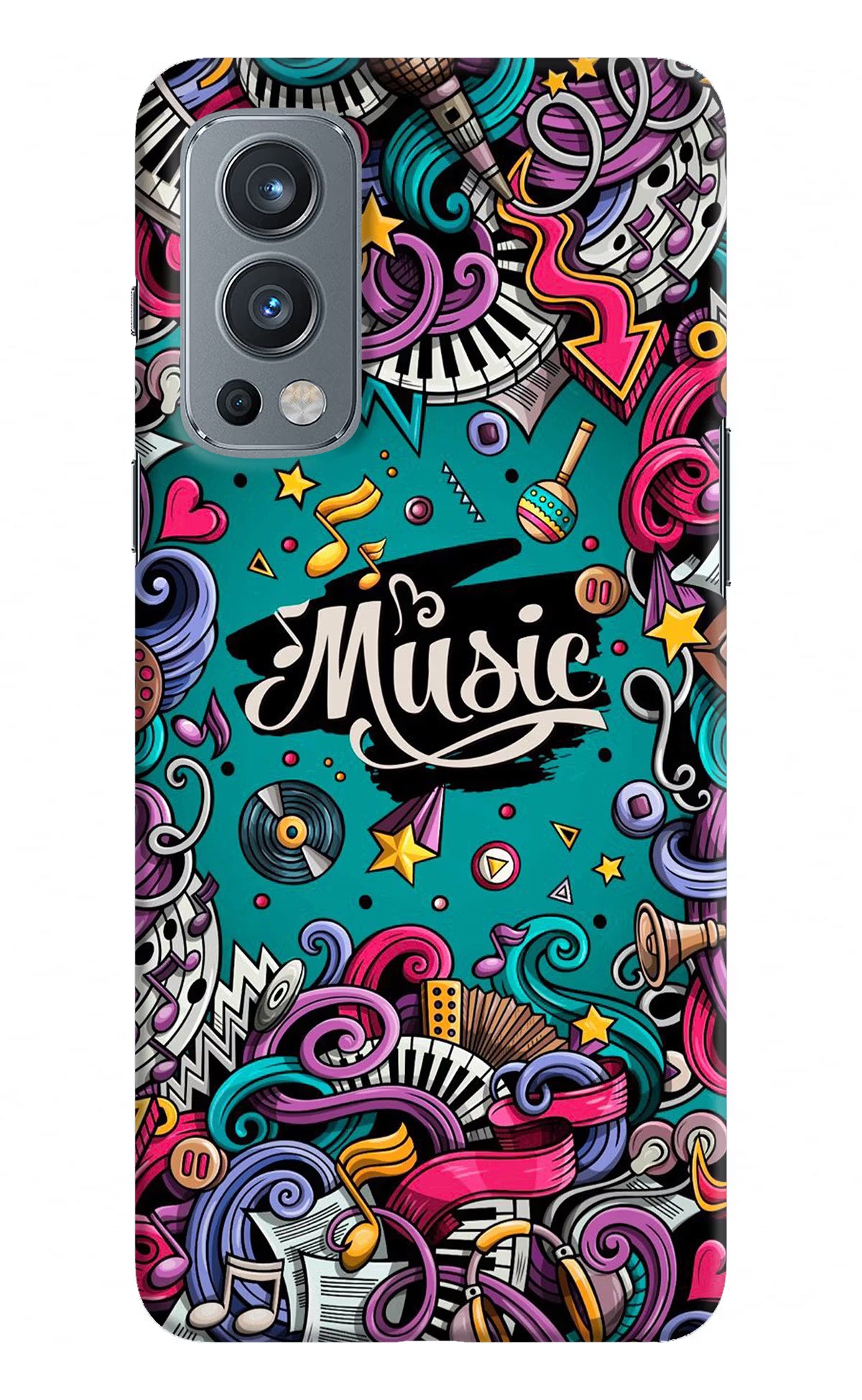 Music Graffiti OnePlus Nord 2 5G Hard Case Back Cover by Casekaro