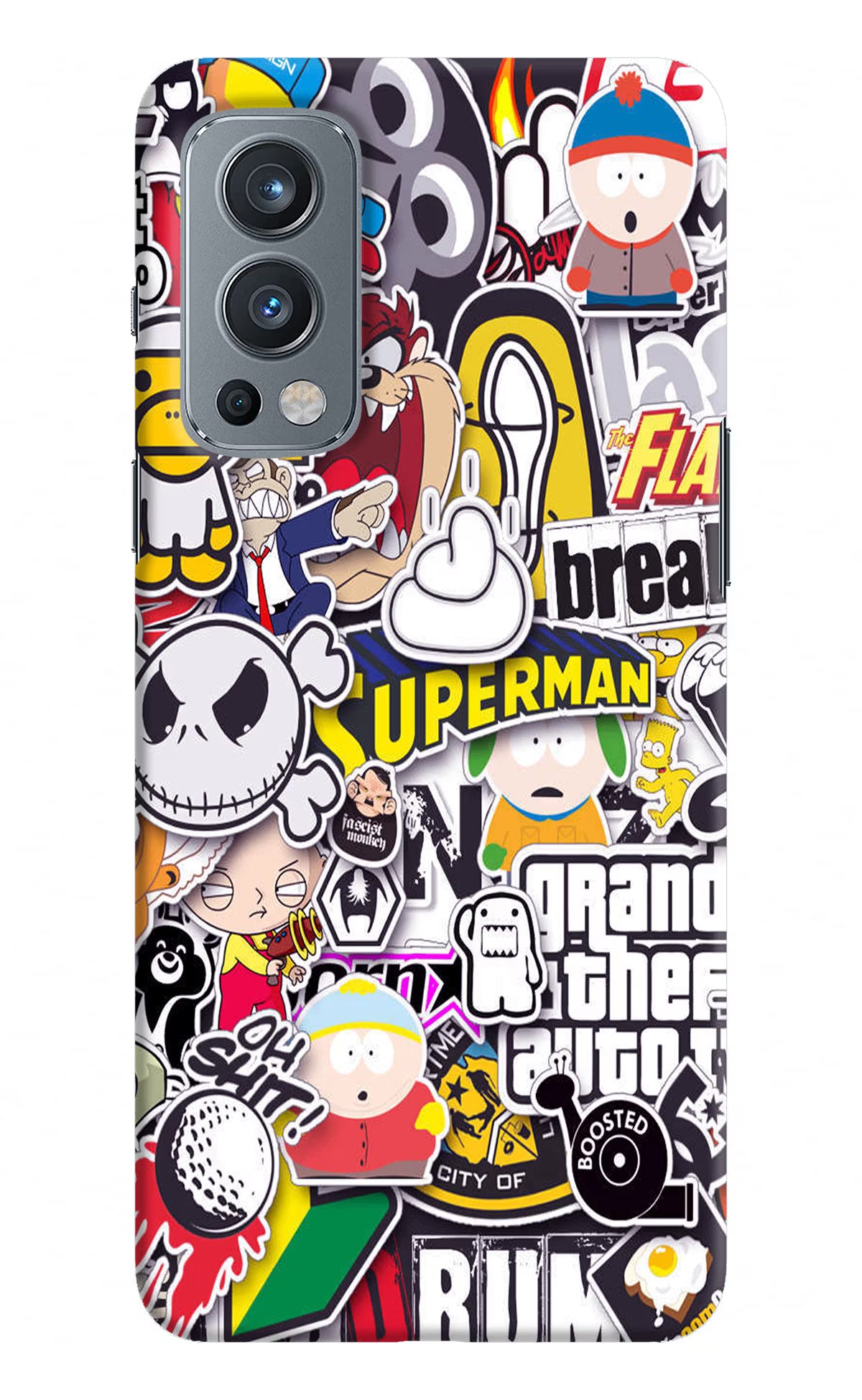 Sticker Bomb OnePlus Nord 2 5G Hard Case Back Cover by Casekaro