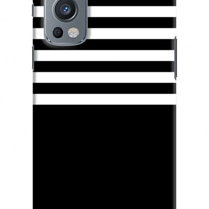 Black and White Print OnePlus Nord 2 5G Hard Case Back Cover by Casekaro