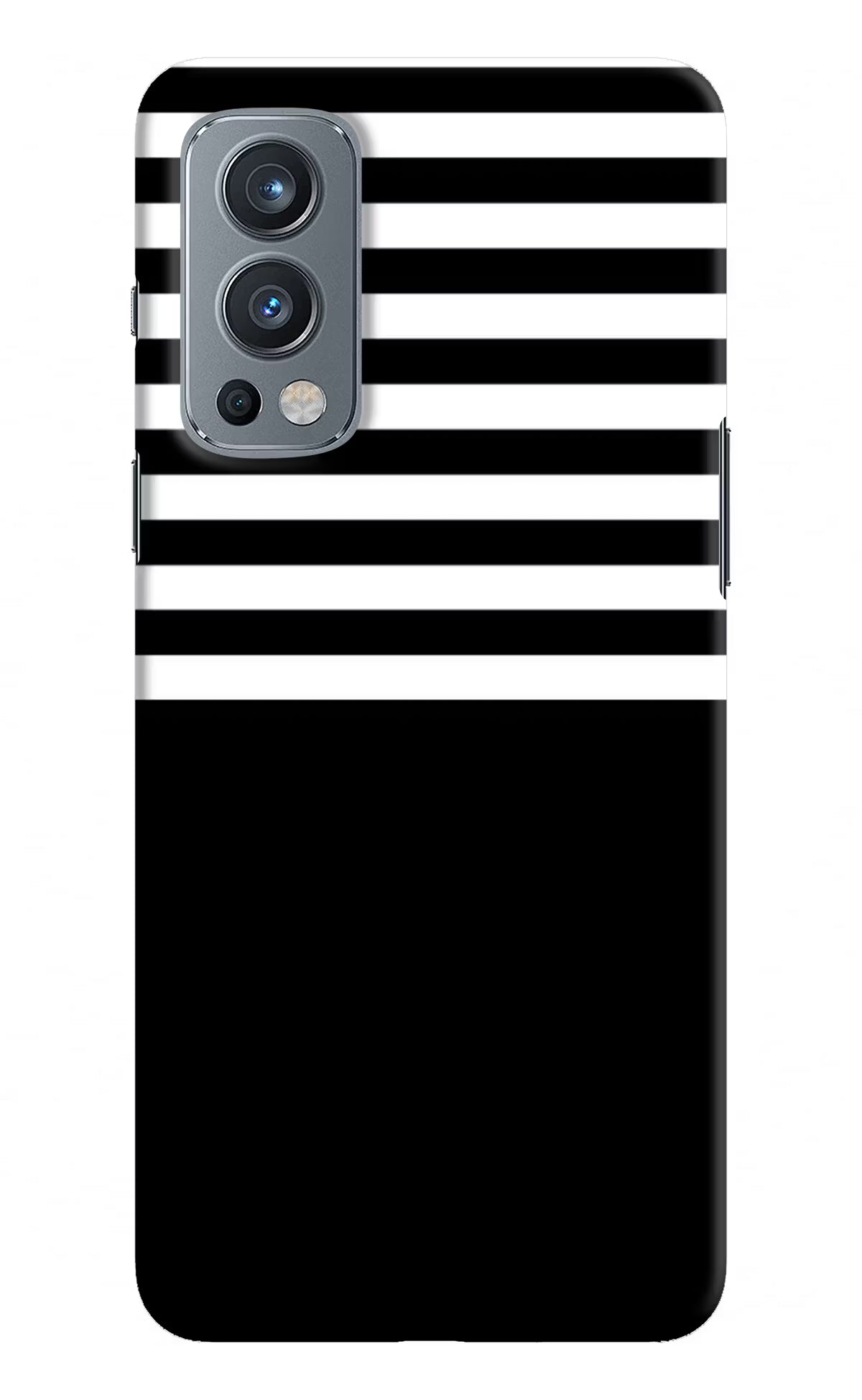 Black and White Print OnePlus Nord 2 5G Hard Case Back Cover by Casekaro