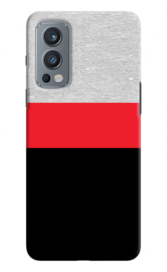 Tri Color Pattern OnePlus Nord 2 5G Hard Case Back Cover by Casekaro
