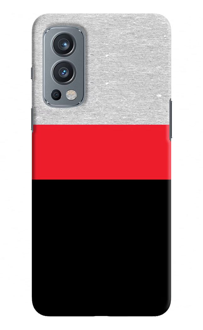 Tri Color Pattern OnePlus Nord 2 5G Hard Case Back Cover by Casekaro