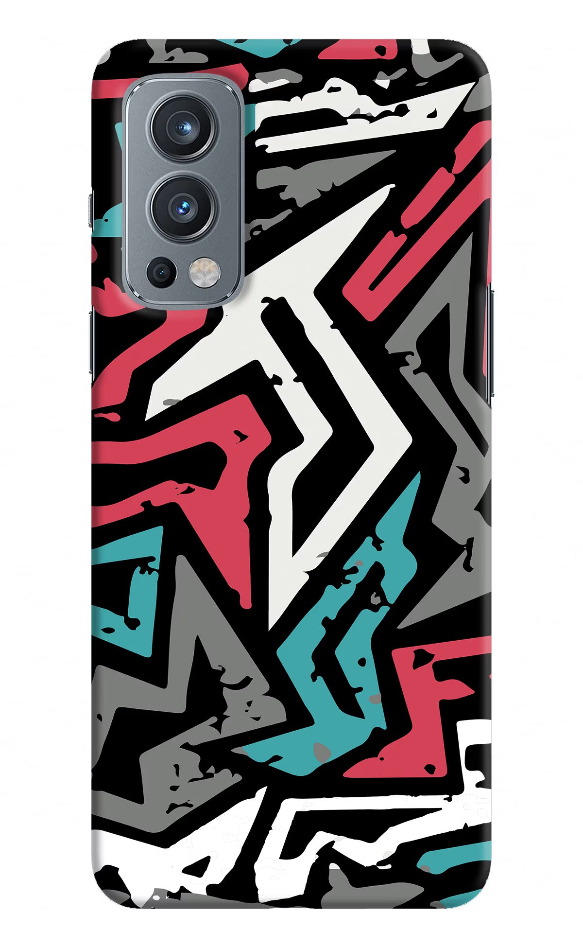 Geometric Graffiti OnePlus Nord 2 5G Hard Case Back Cover by Casekaro