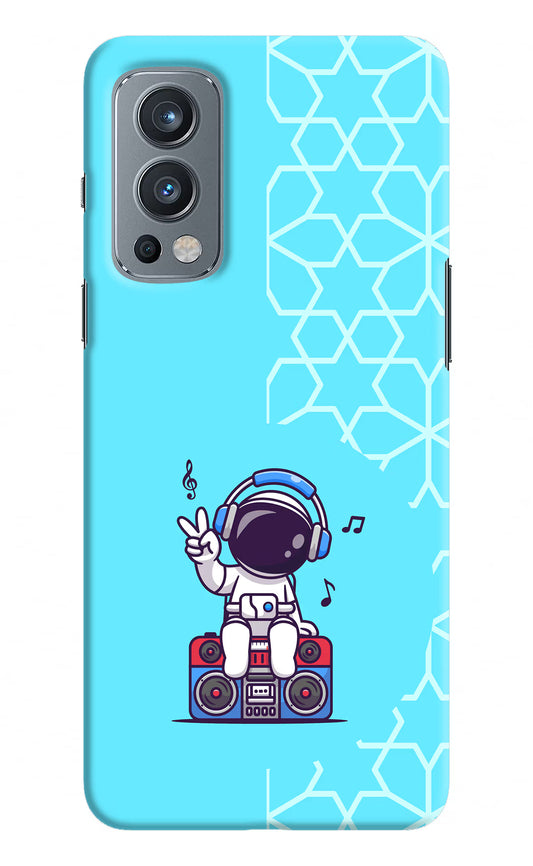Cute Astronaut Chilling OnePlus Nord 2 5G Hard Case Back Cover by Casekaro