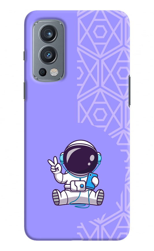 Cute Astronaut Chilling OnePlus Nord 2 5G Hard Case Back Cover by Casekaro