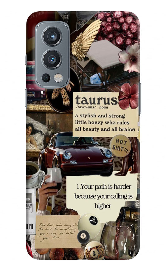 Taurus Zodiac OnePlus Nord 2 5G Hard Case Back Cover by Casekaro