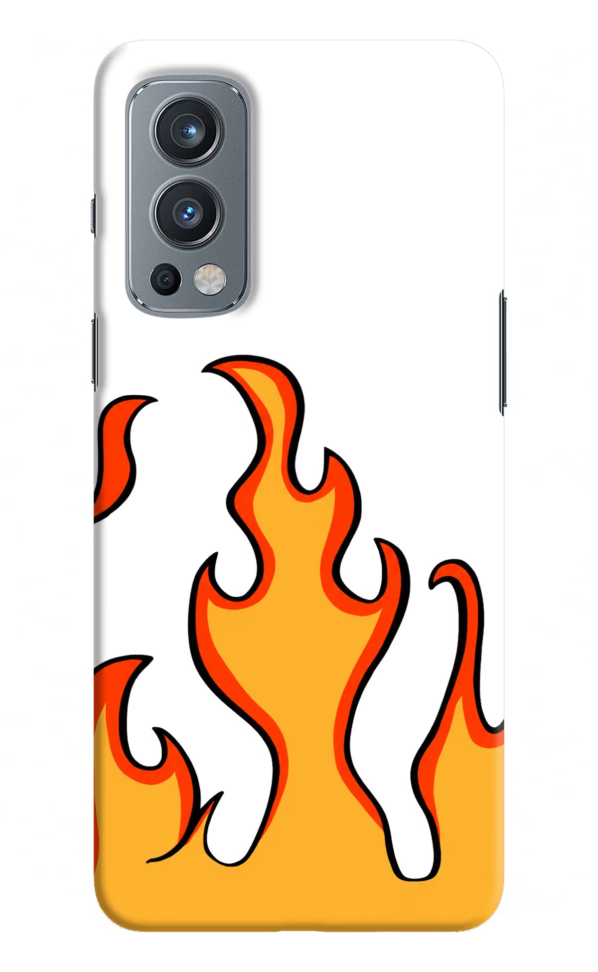 Fired Up – White OnePlus Nord 2 5G Hard Case Back Cover by Casekaro