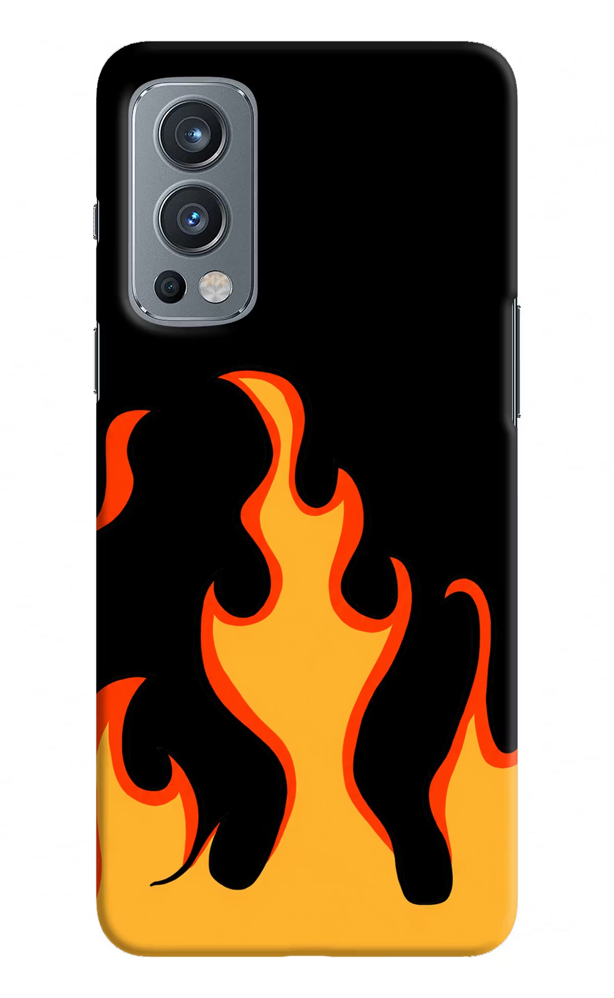 Fired Up – Black OnePlus Nord 2 5G Hard Case Back Cover by Casekaro